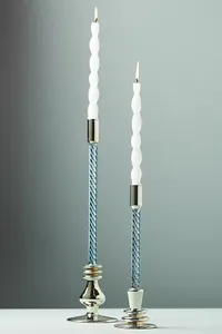 Anthropologie Harper Glass Candlestick Holder