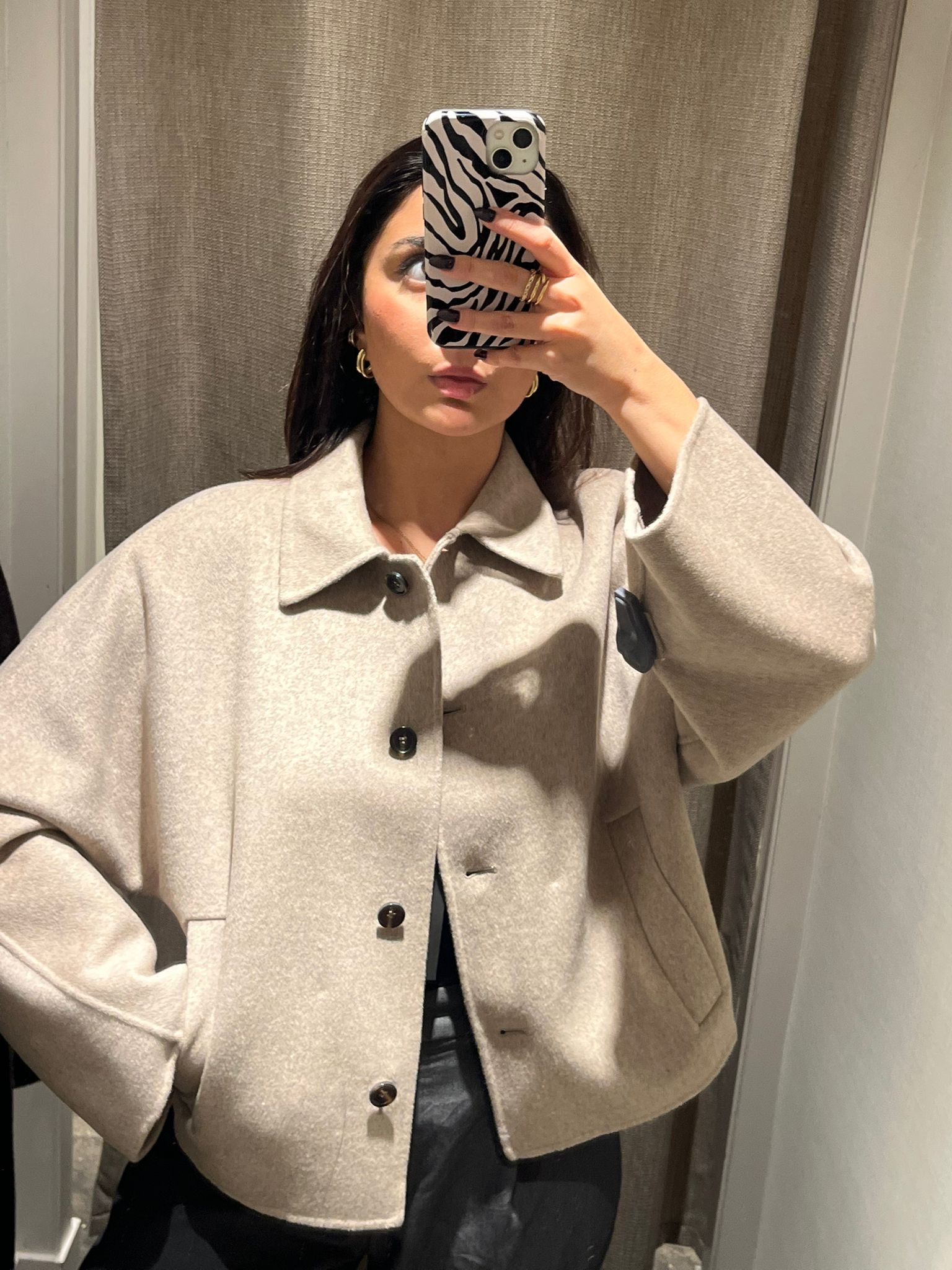 Senior Shopping Editor Marina wearing Massimo Dutti Wool Jacket
