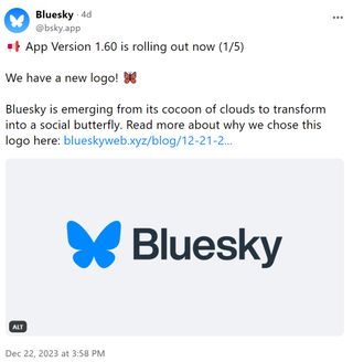 A post by Bluesky about its new logo