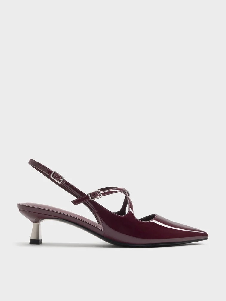 Charles &amp;amp; Keith, Dorian Patent Bow Pointed-Toe Stiletto-Heel Pumps
