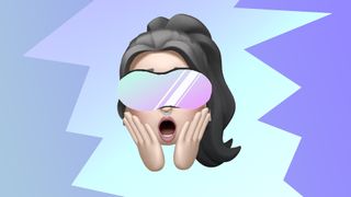 Our Mollie's Memoji looking shocked about Apple VR