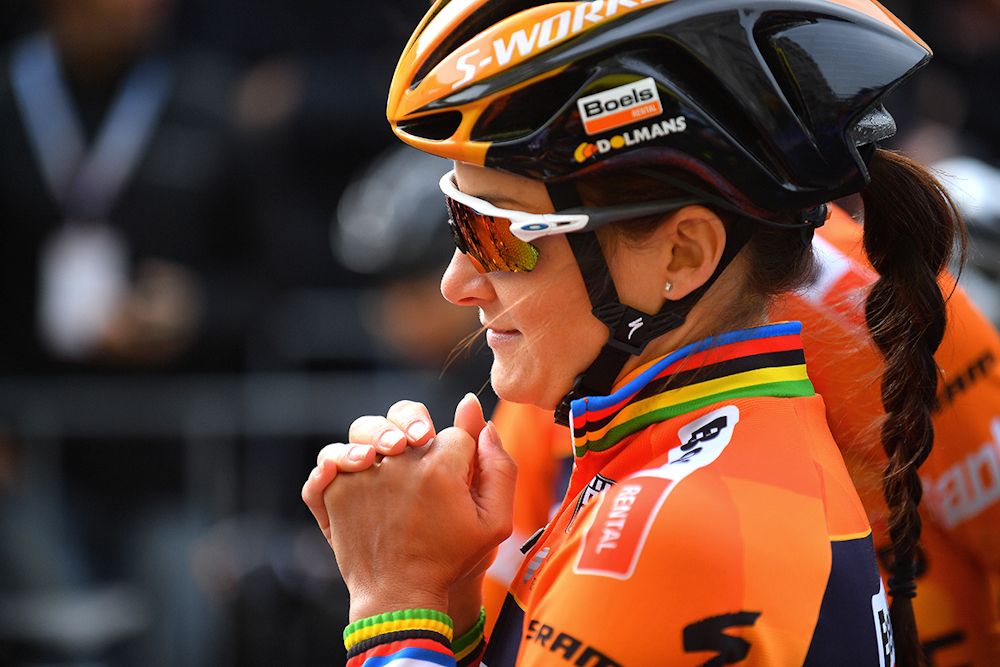 Lizzie Deignan before the start of Amstel Gold.