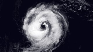 On Sept. 14, 2020, the eye of Hurricane Paulette passed directly over Bermuda (visible in the image as a dark spot among the clouds north of the eye) with maximum sustained winds of 90 mph (150 km/h).