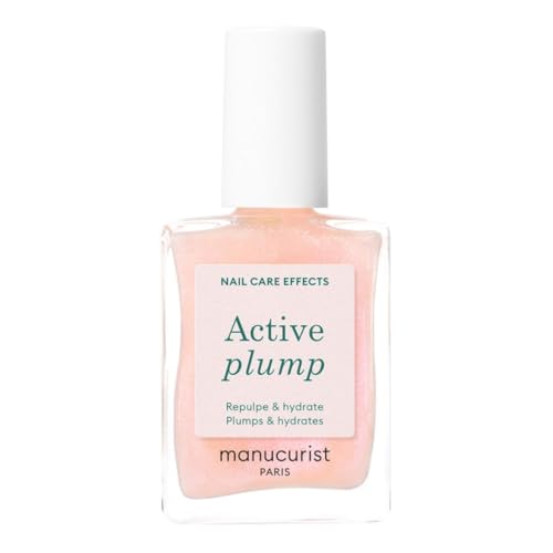Manucurist Active Plump Nail Polish &amp;amp; Care - Collagen &amp;amp; Peach Extract - No Lamp - Nail Hydrator With Ultra-Glossy Baby Rose Shimmer for Instant Plumping Effect - Nail Volumizer - Vegan &amp;amp; Plant-Based