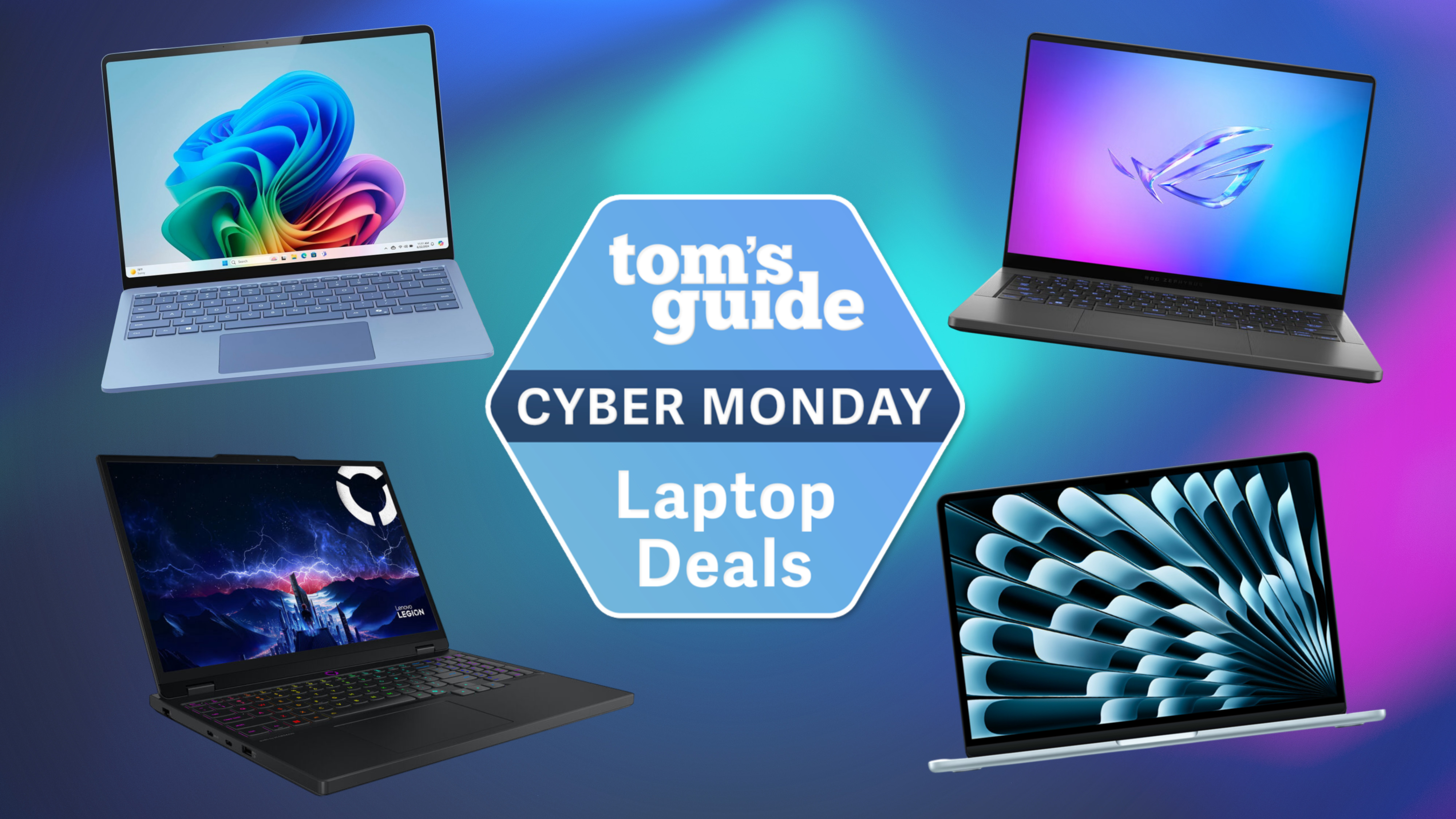 Cyber Monday laptop deals collage