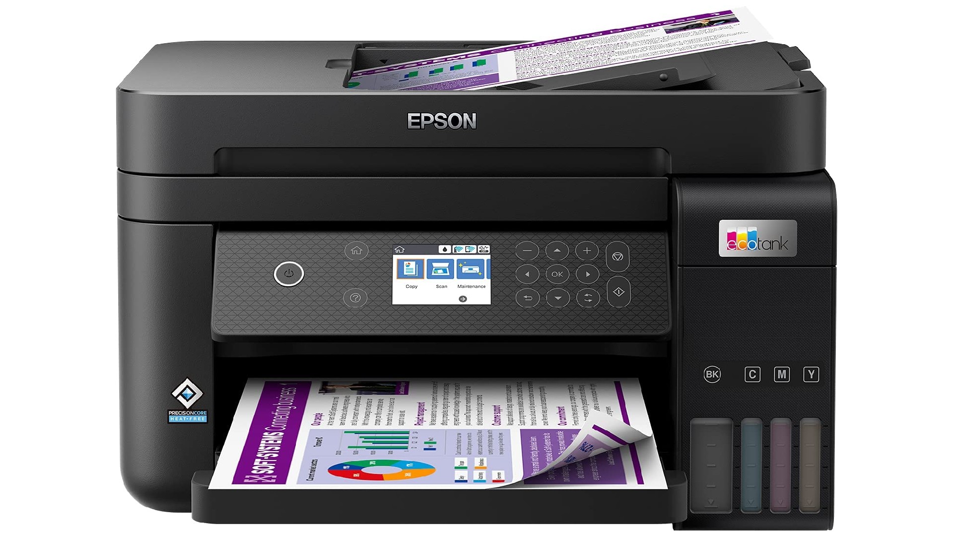 Product shot of Epson EcoTank ET-3850, one of the best all-in-one printers