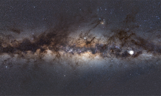 The position of the mysterious flashing object in the Milky Way.