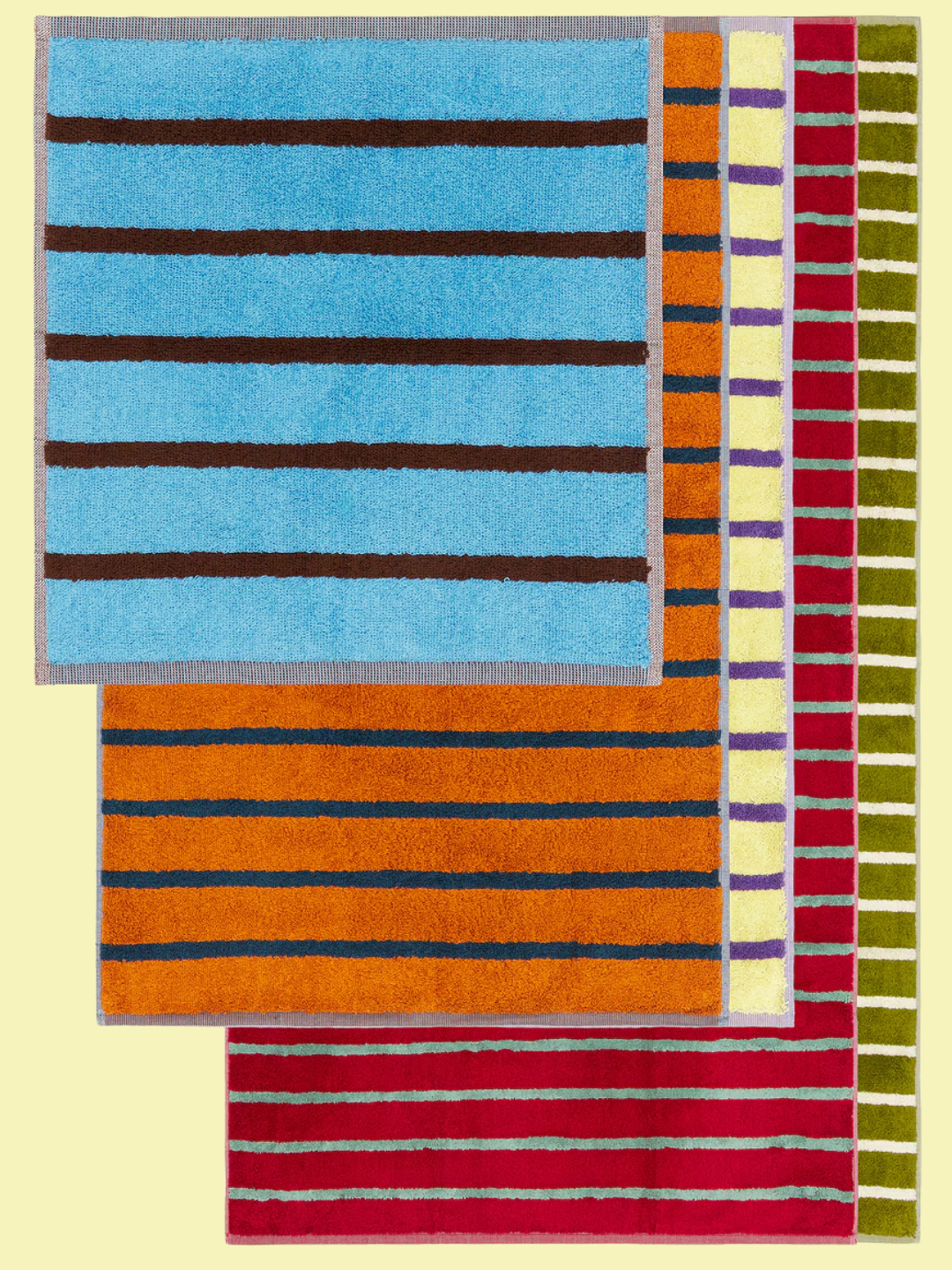 A set of colorful striped towels from Dusen Dusen