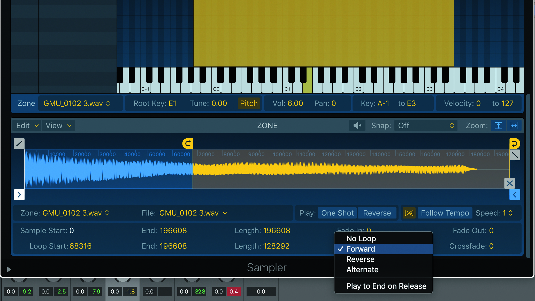 logix pro x tempo of sample