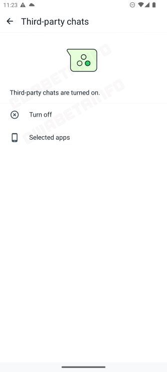 Whatsapp third-party chats screen