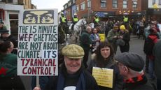 Protesters gathered in Oxford at the weekend to demonstrate against 15-minute cities