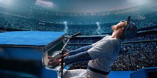 Elton John singing at Dodger's Stadium in Rocketman