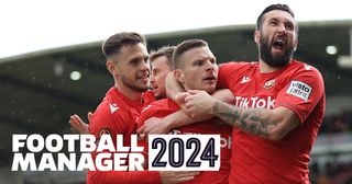 Football Manager 2024: The 20 best teams to play as in FM24: Paul Mullin of Wrexham (C) celebrates with Ollie Palmer of Wrexham (R) after scoring their 1st goal during the Vanarama National League match between Wrexham and Notts County at the Racecourse Ground on April 10, 2023 in Wrexham, Wales.
