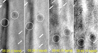 This image shows the particles of the comet's tail hurtling through space at great speed.