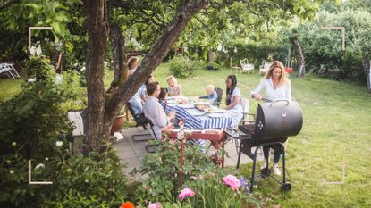 Family BBQ in the garden to demonstrate how to BBQ right