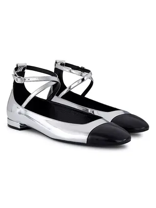 Eden Leather Ankle-Wrap Flats