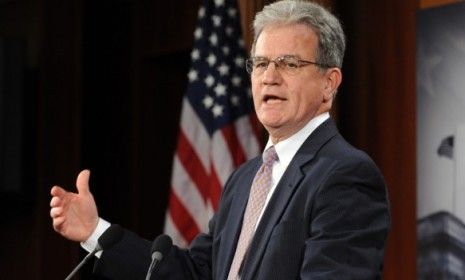 Sen. Tom Coburn (R-Okla.), a member of Obama&amp;#039;s bipartisan debt-reduction commission, says a &amp;quot;flatter tax&amp;quot; is a more realistic goal than a national sales tax.