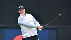 Sepp Straka tees off on the 3rd hole during the Open Championship.