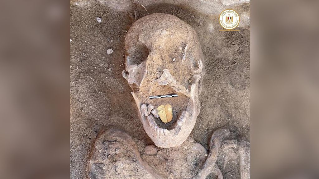 Mummy with a gold tongue found in Egypt