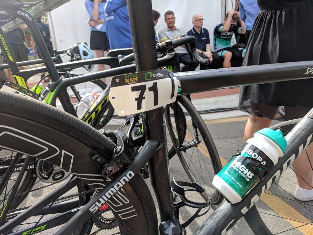 Jay McCarthy (Bora-hansgrohe) came up with this original way of attaching his race number