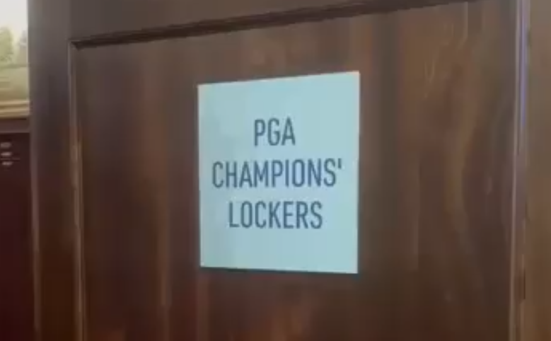 A PGA Champions' Lockers sign