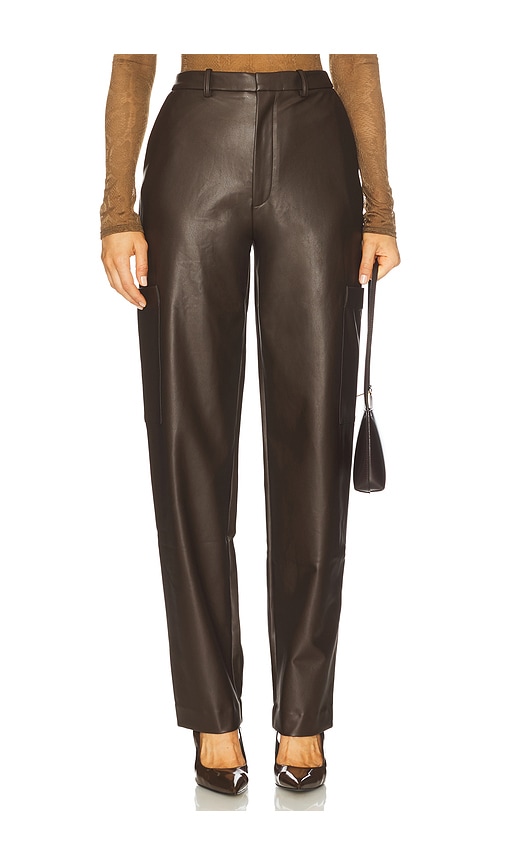 Stretch Faux Leather Tapered Pant