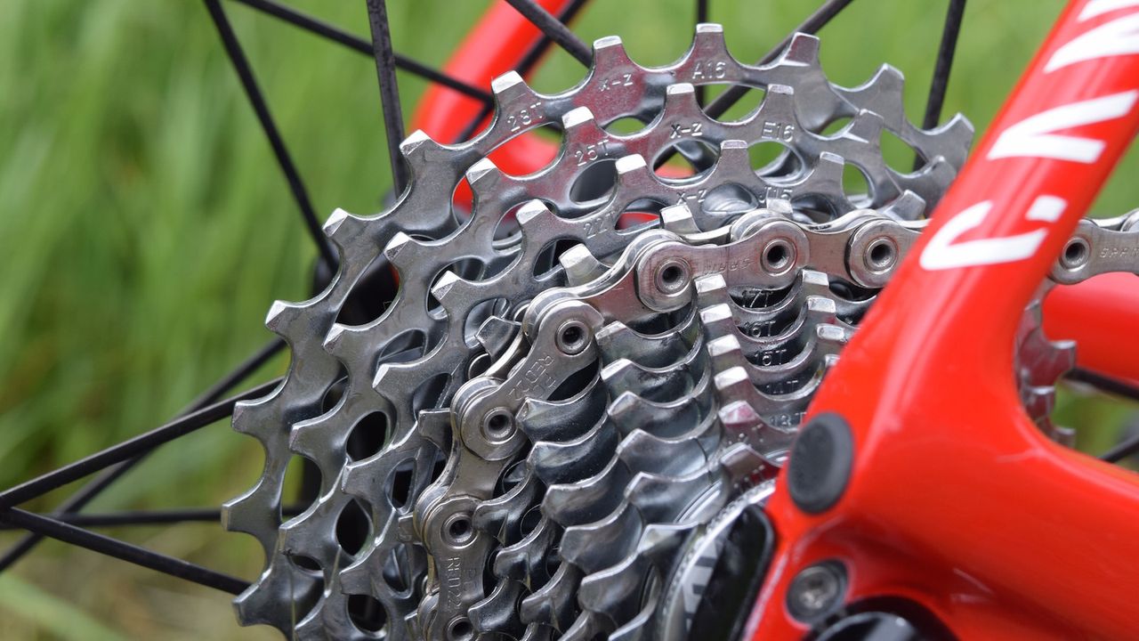 The 'hollow dome' construction of the cassette also reduces overall bike weight