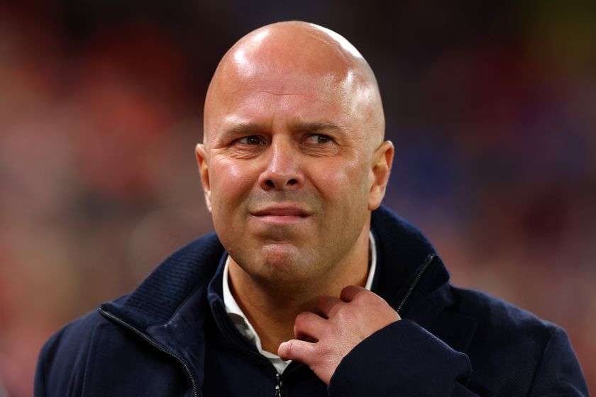 LIVERPOOL, ENGLAND - DECEMBER 03: Liverpool manager Arne Slot looks on during the Premier League match between Liverpool and Sunderland at Anfield on December 03, 2025 in Liverpool, England. (Photo by Chris Brunskill/Fantasista/Getty Images)