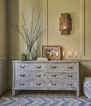 rustic wooden chest of drawers