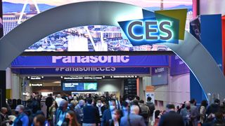 The CES 2022 arch on Day 3 of the event