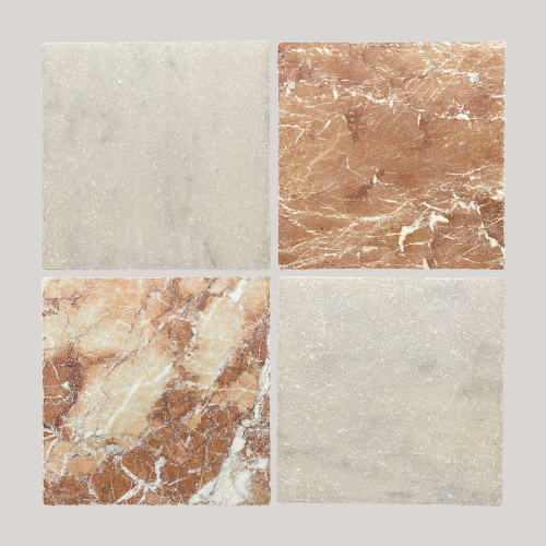 Rosso Di Scacchi Tumbled Marble Tiles | Mandarin Stone