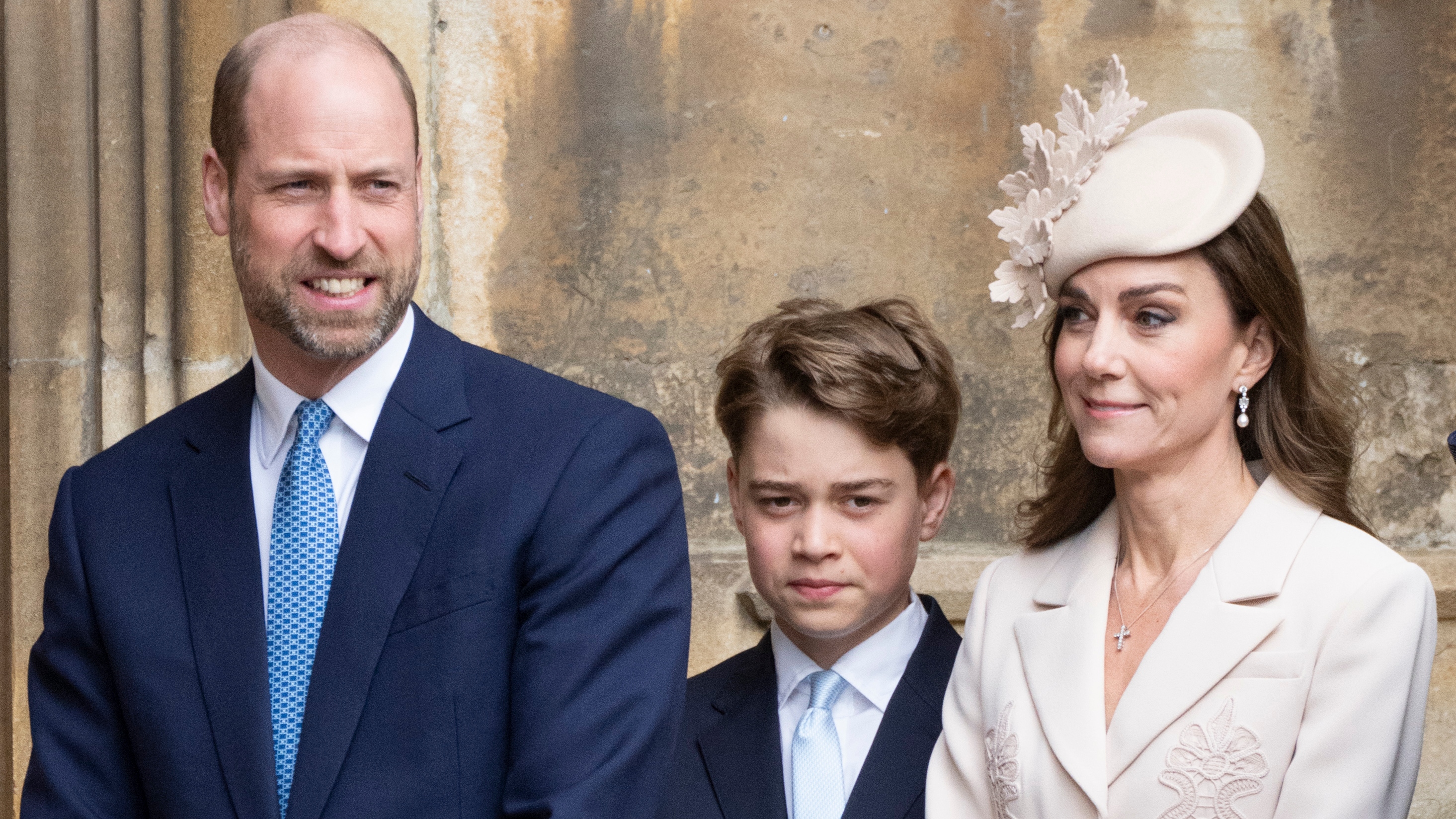 Catherine, Princess of Wales and Prince William, Prince of Wales with Prince George of Wales attend the 2026 Easter Matins Service at St George's Chapel on April 5, 2026