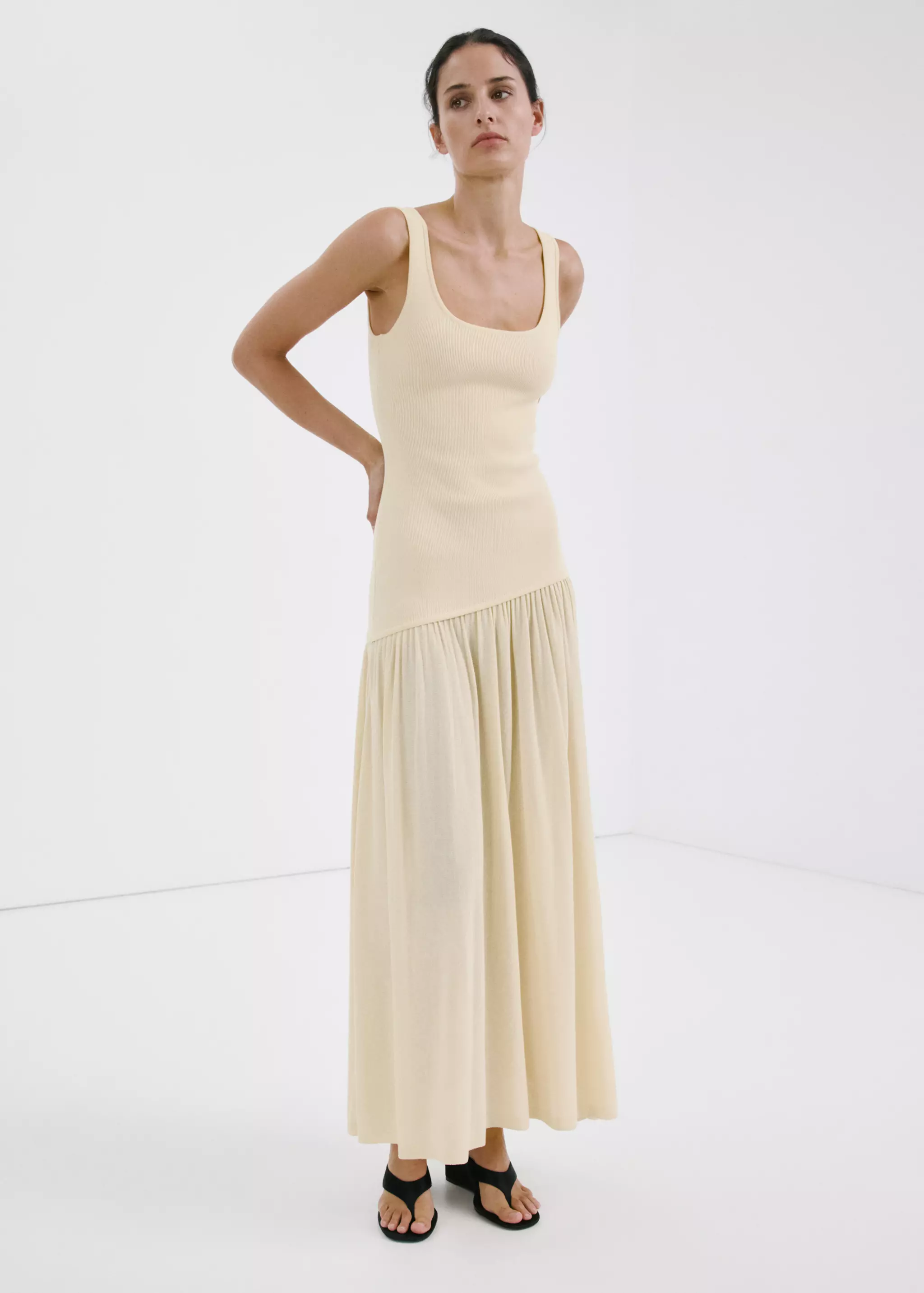 Asymmetric Cut Knitted Dress - Women | Mango United Kingdom