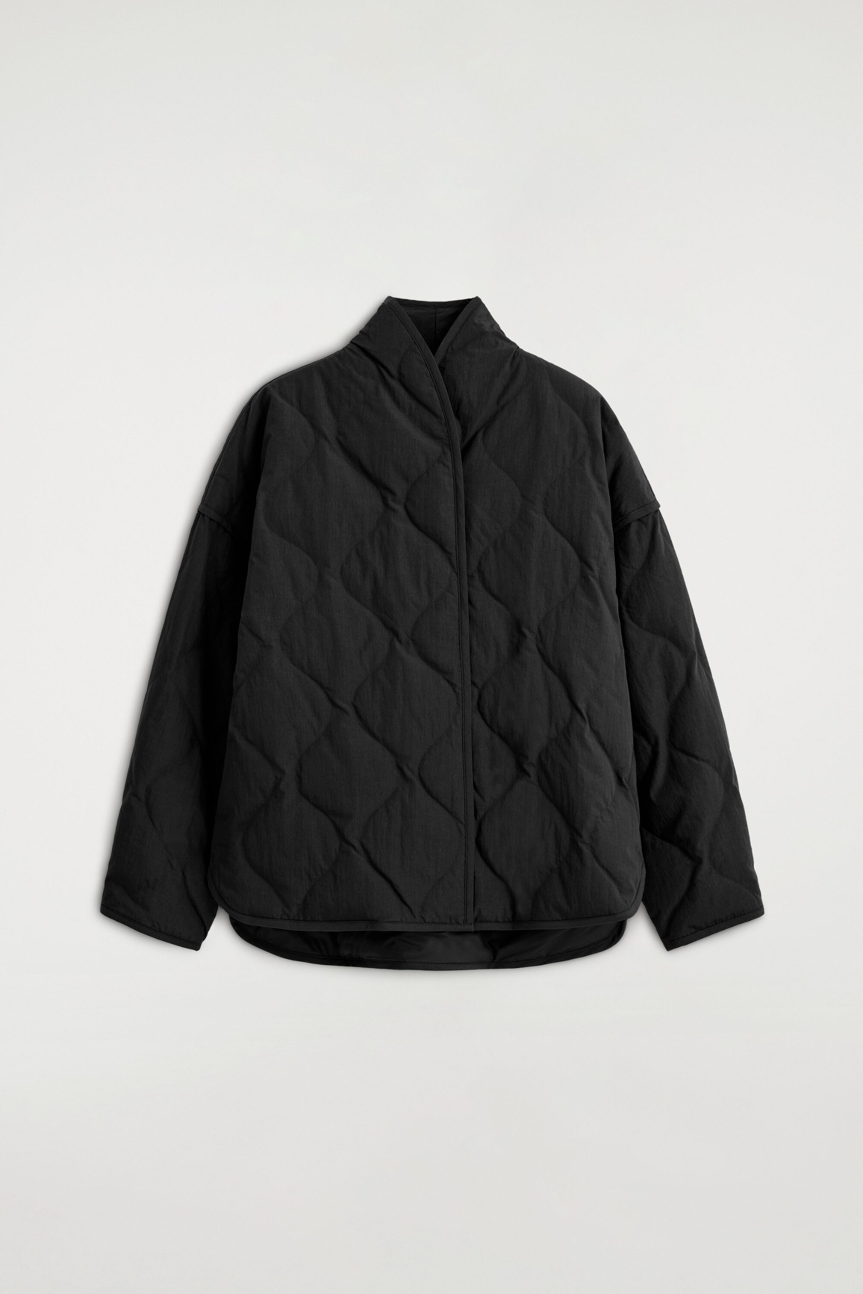 Shawl-Collar Quilted Jacket