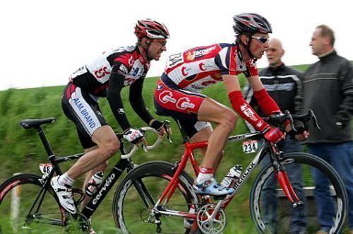 Jef Peeters (Jacques) and Jens Voigt (CSC) during their escape