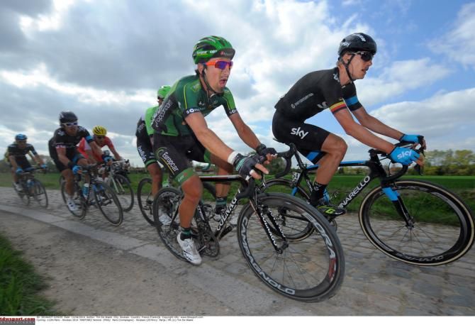 Christian Knees (Team Sky) with Europcar's Yannick Martinez