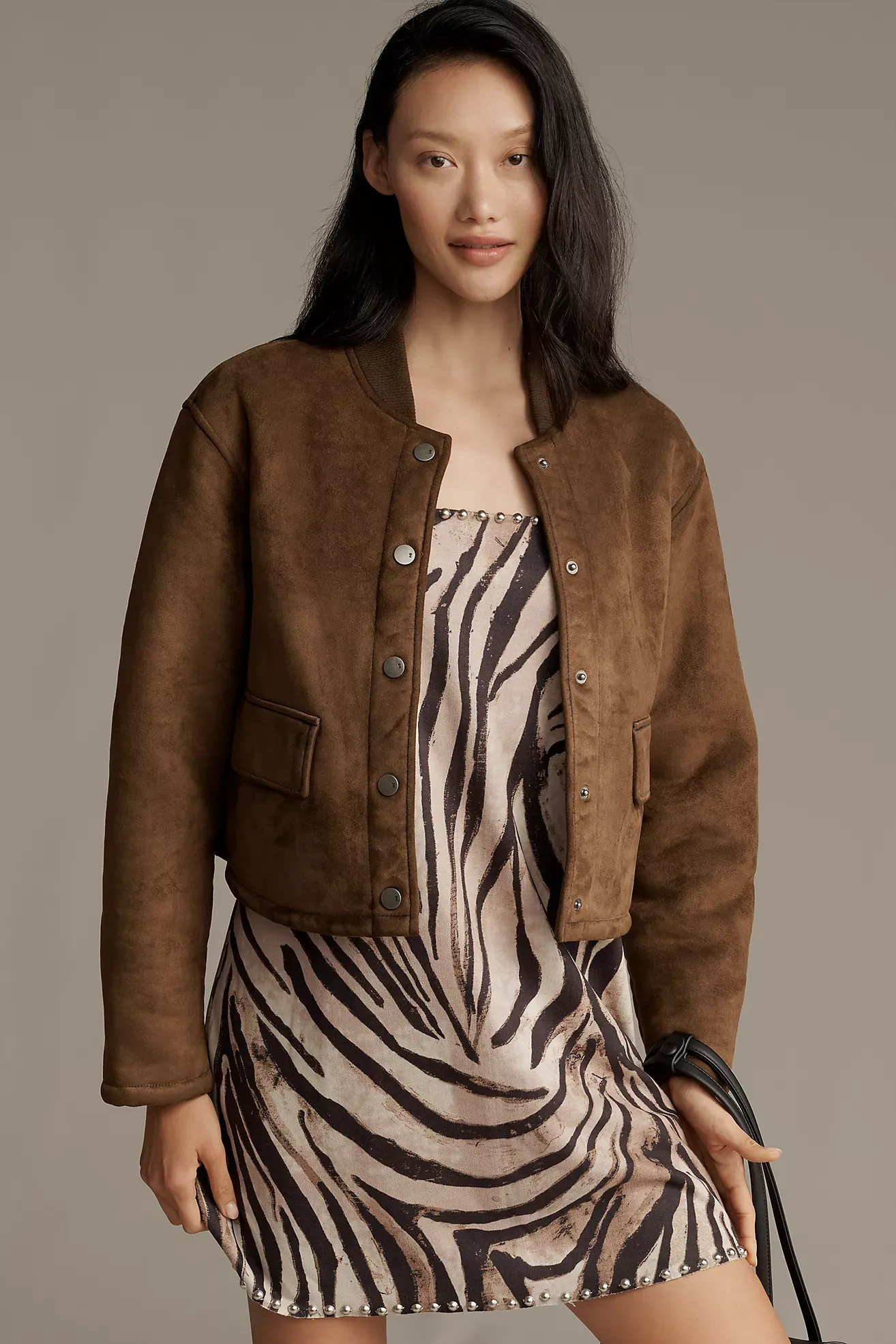 Maeve Faux-Suede Trucker Jacket