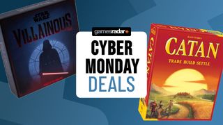 Cyber Monday board game deals image with Star Wars Villainous and Catan