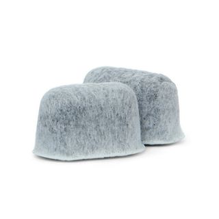 Two grey felt water filters for coffee machines