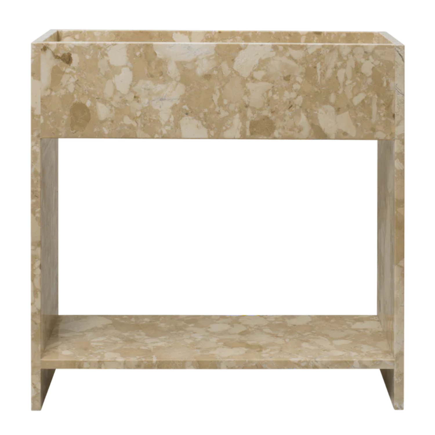 A stone plant box with a shelf from Ferm Living