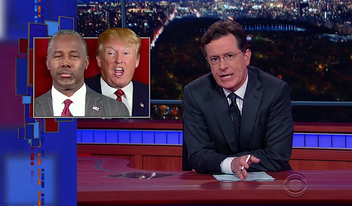 Stephen Colbert asks if Ben Carson really stabbed a dude