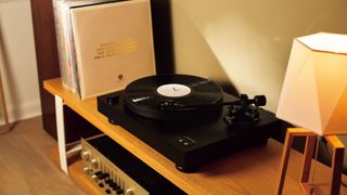 Audio-Technica AT-LP8X on shelf with records in lifestyle setting