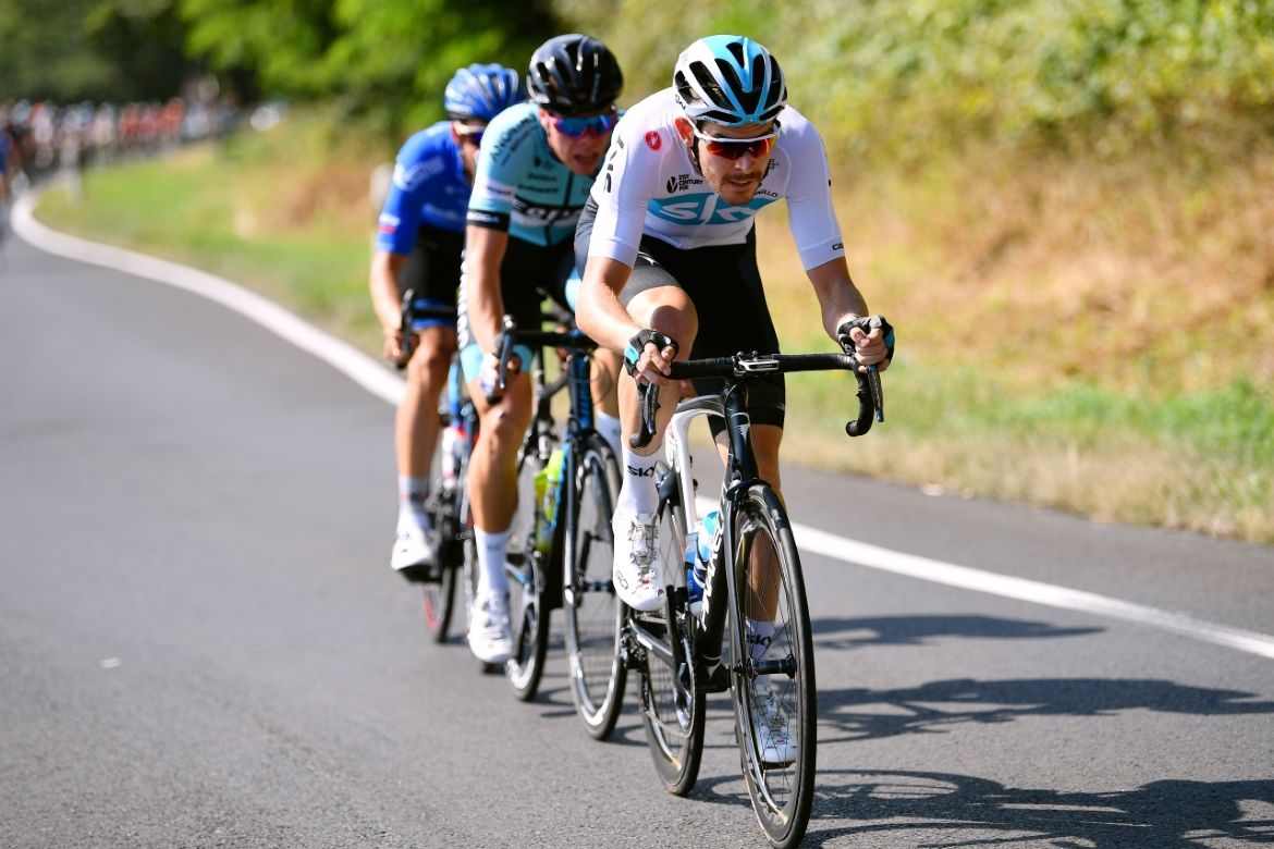 Luke Rowe (Team Sky) on the attack