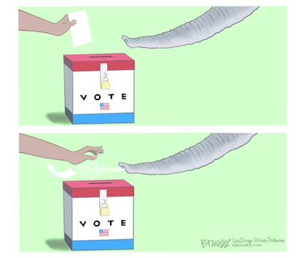 Political Cartoon U.S. gop voting&nbsp;