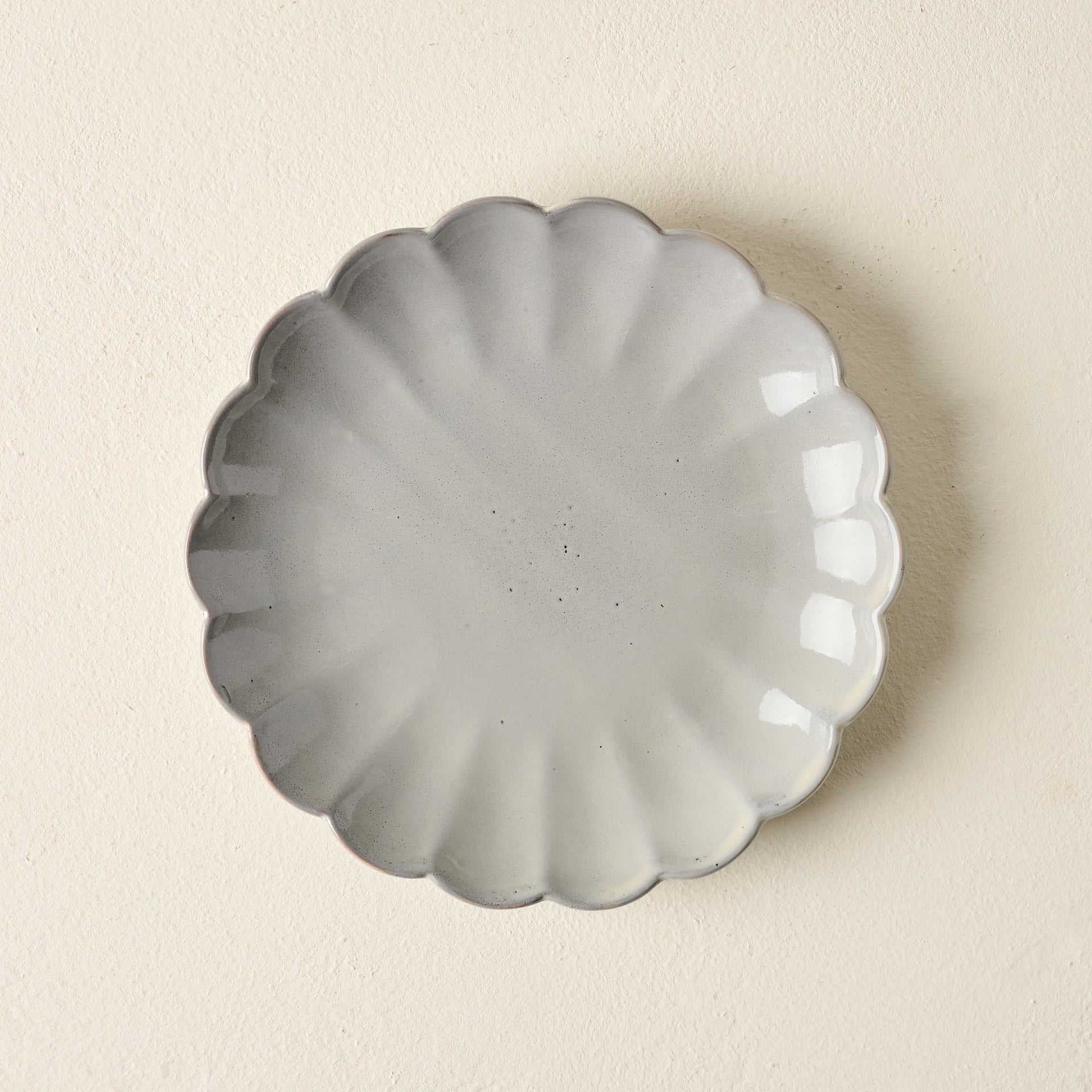 Grey Scalloped Plate - Dessert