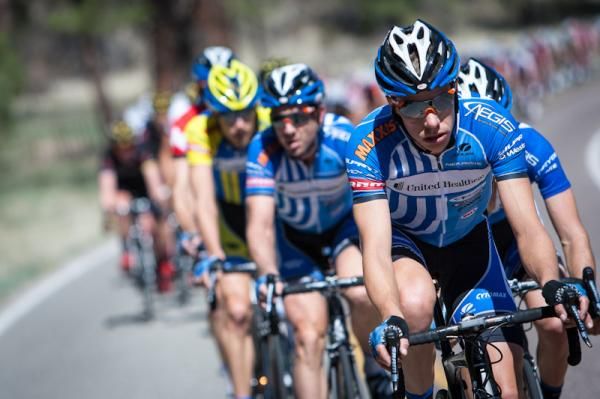Jeff Louder (UnitedHealthcare) leading his team at the front.
