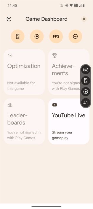 Nothing OS 2.0 Game dashboard settings