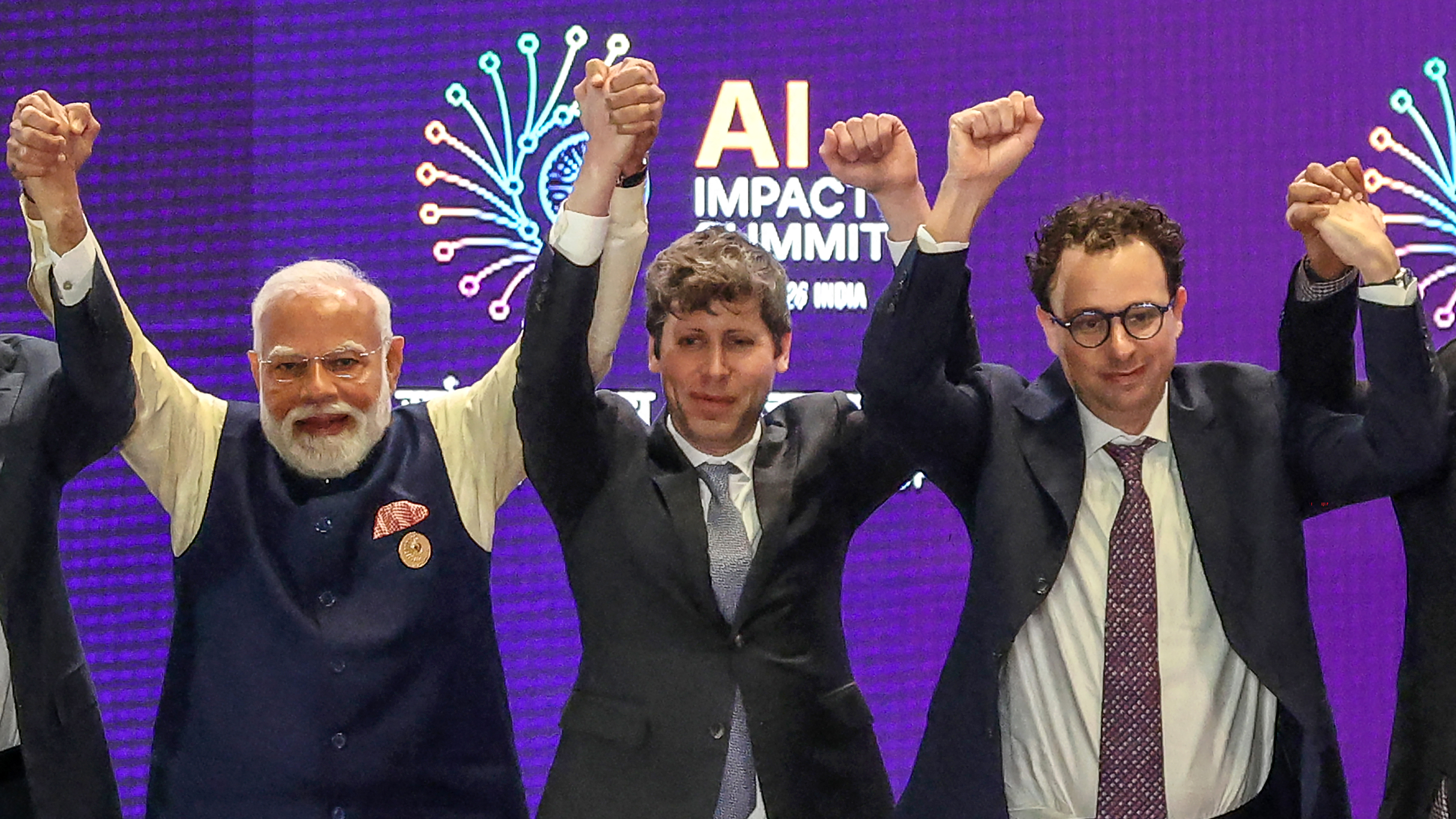 Sam Altman with ChatGPT on phone