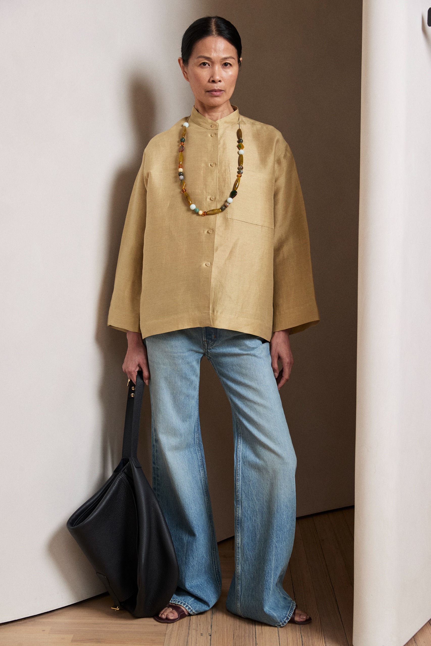 A model wearing Jamie Haller jeans.