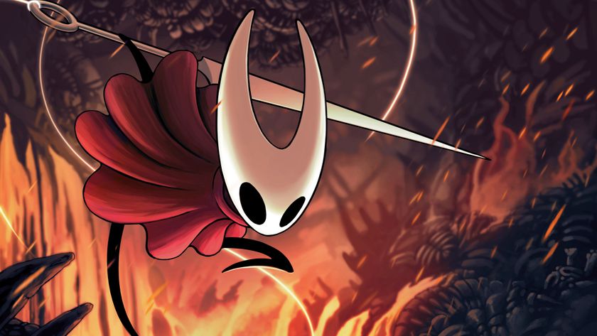 Promotional art for Team Cherry&#039;s Hollow Knight: Silksong featuring protagonist, Hornet in her red cloak
